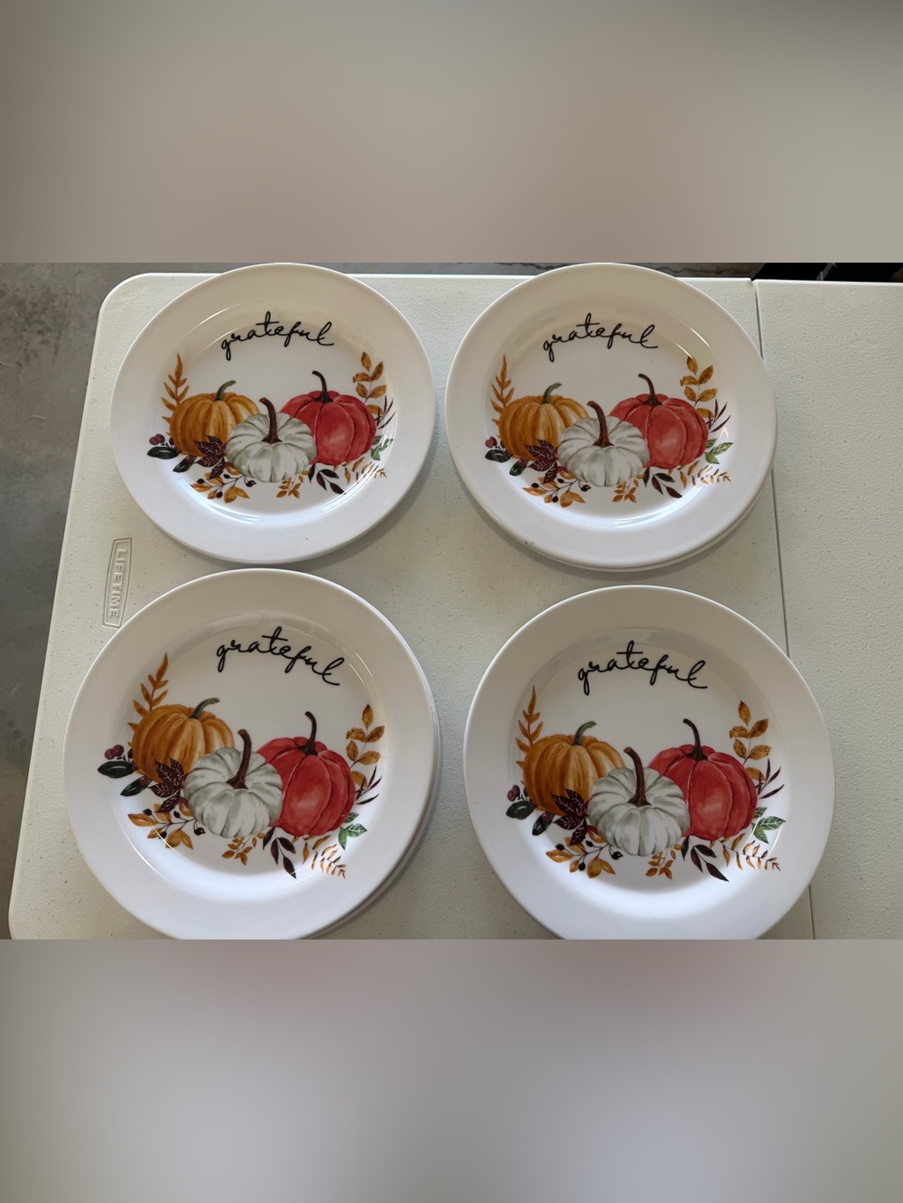 New lot of 9 grateful pumpkin melamine plates